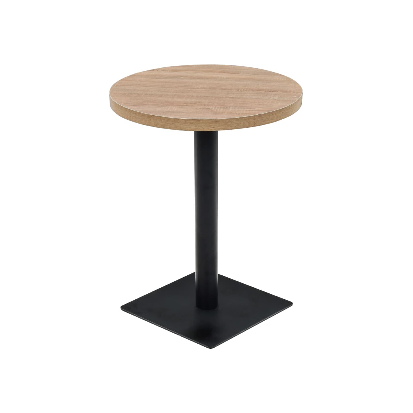 Table de bistro MDF et acier Rond 60 x 75 cm Couleur de chêne