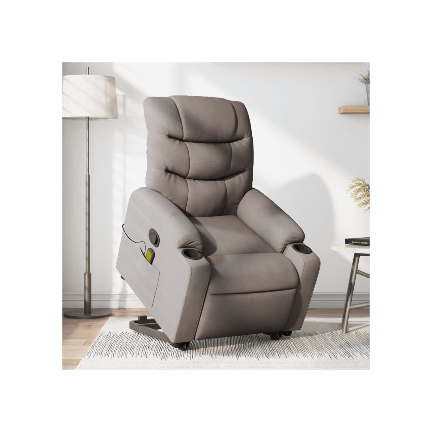 Fauteuil inclinable de massage Taupe Tissu