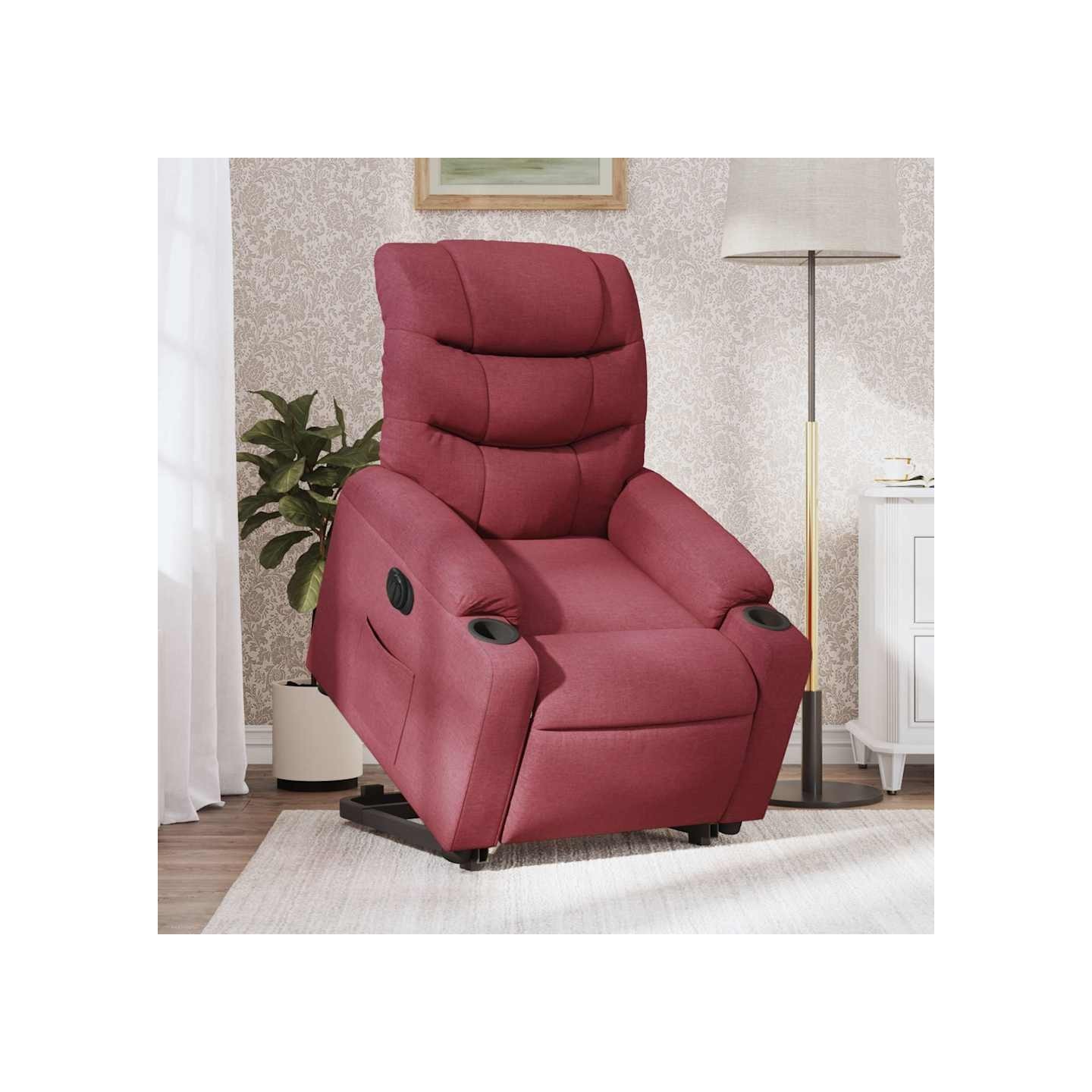 Fauteuil inclinable électrique rouge bordeaux tissu