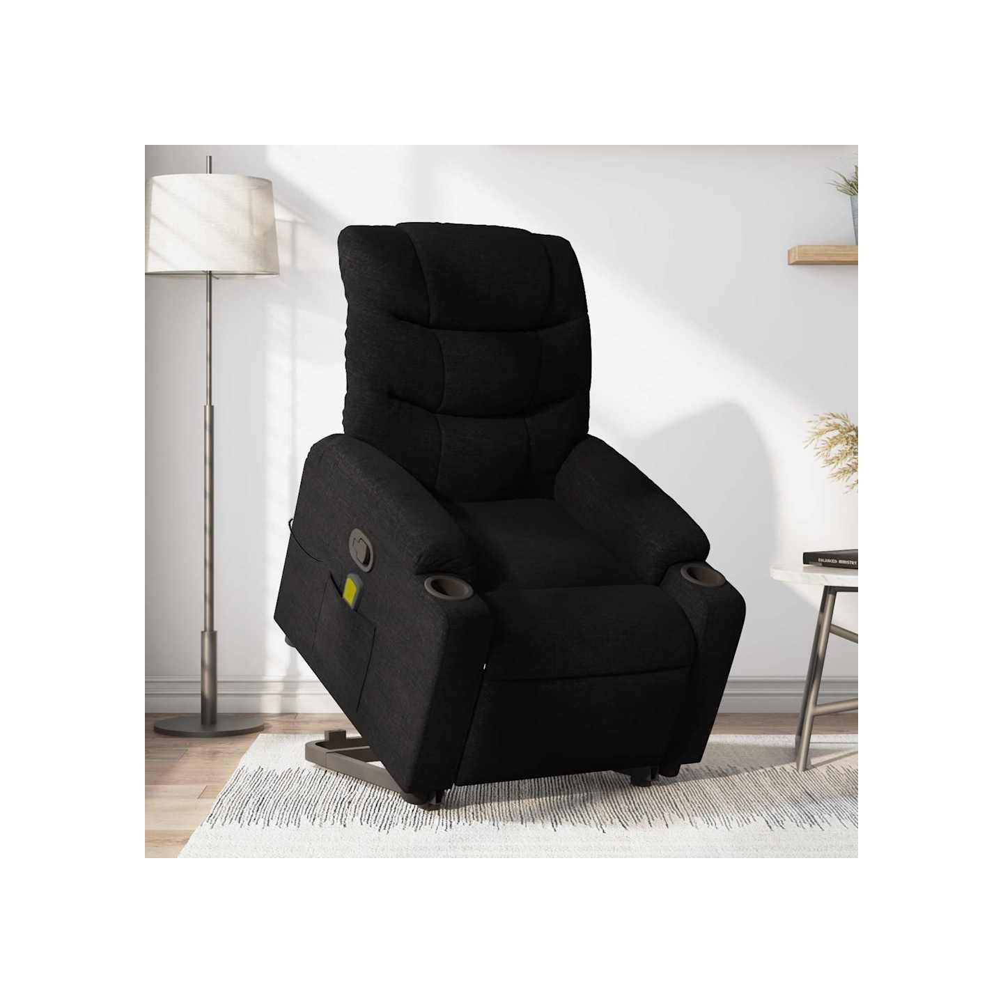 Fauteuil de massage inclinable Noir Tissu