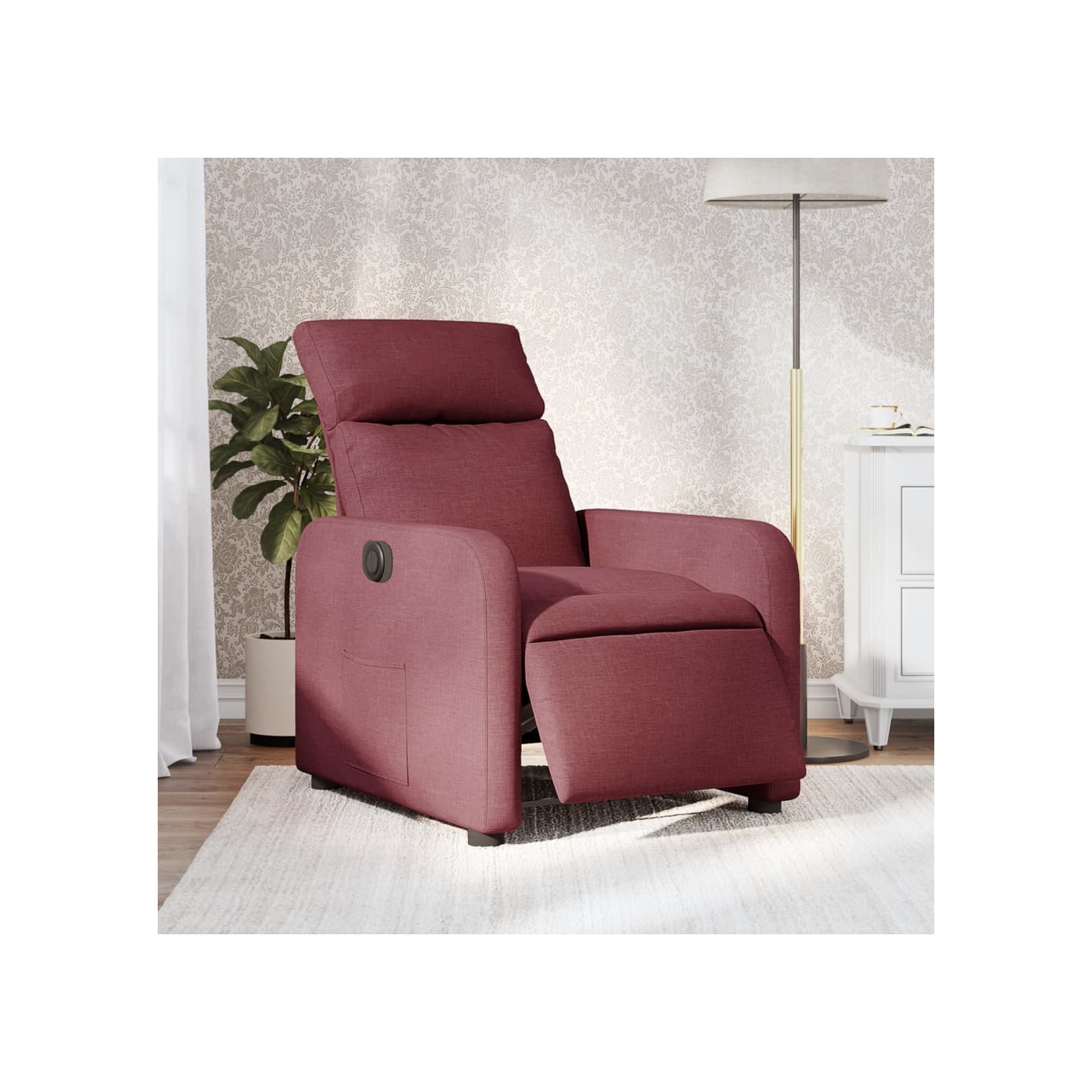 Fauteuil inclinable électrique Rouge bordeaux Tissu