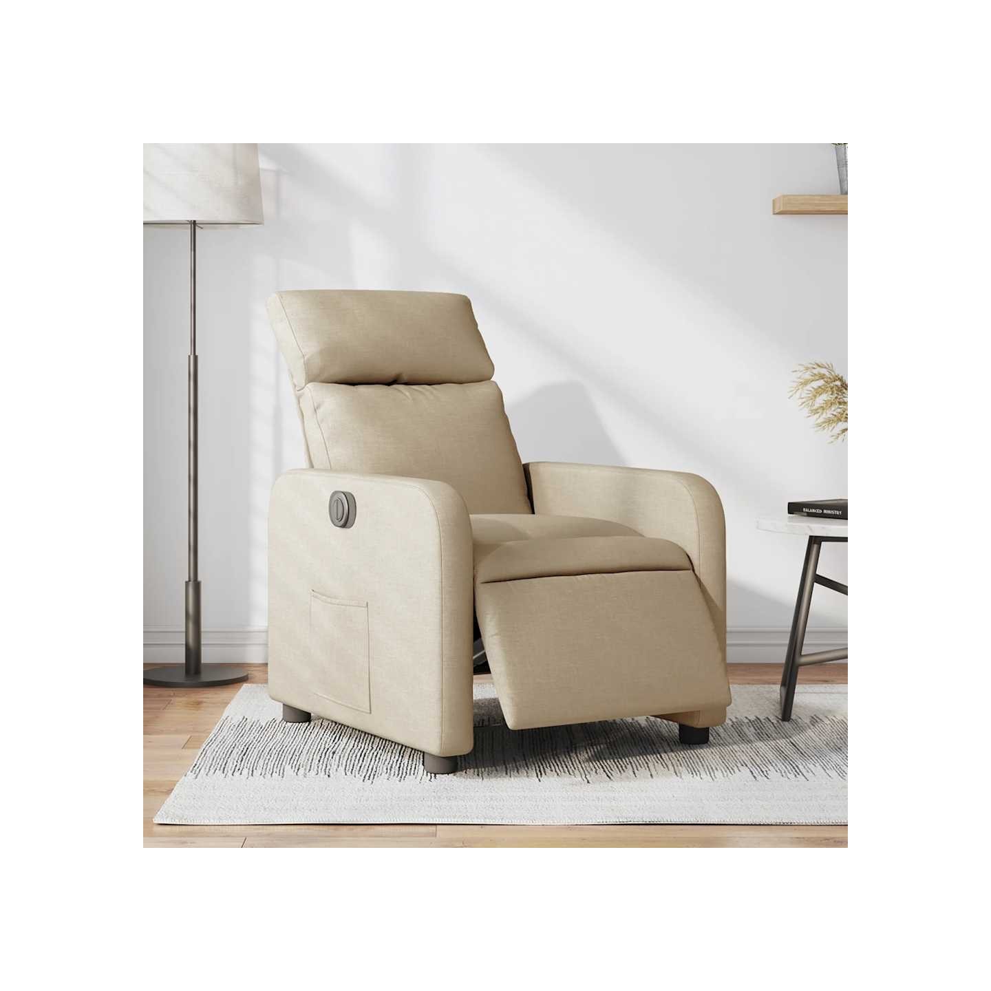Fauteuil inclinable électrique Crème Tissu