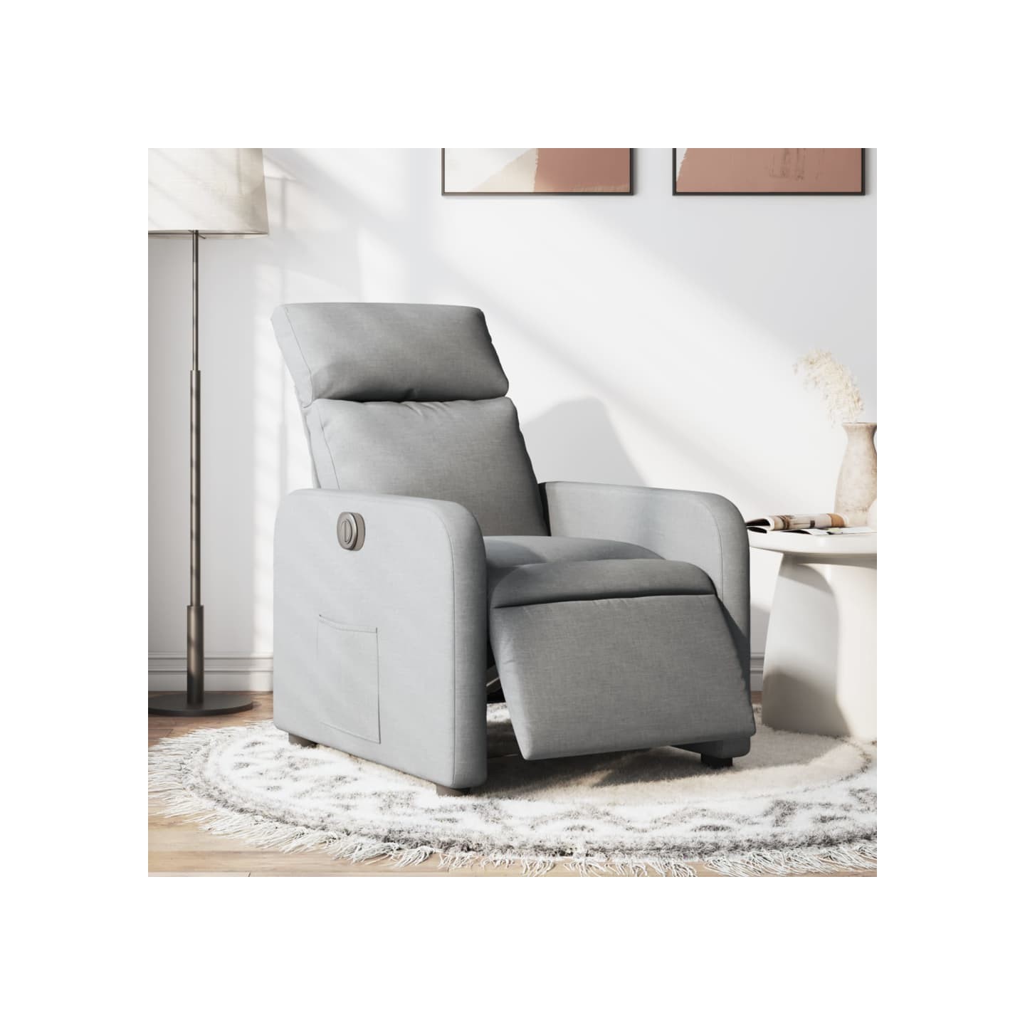 Fauteuil inclinable électrique Gris clair Tissu