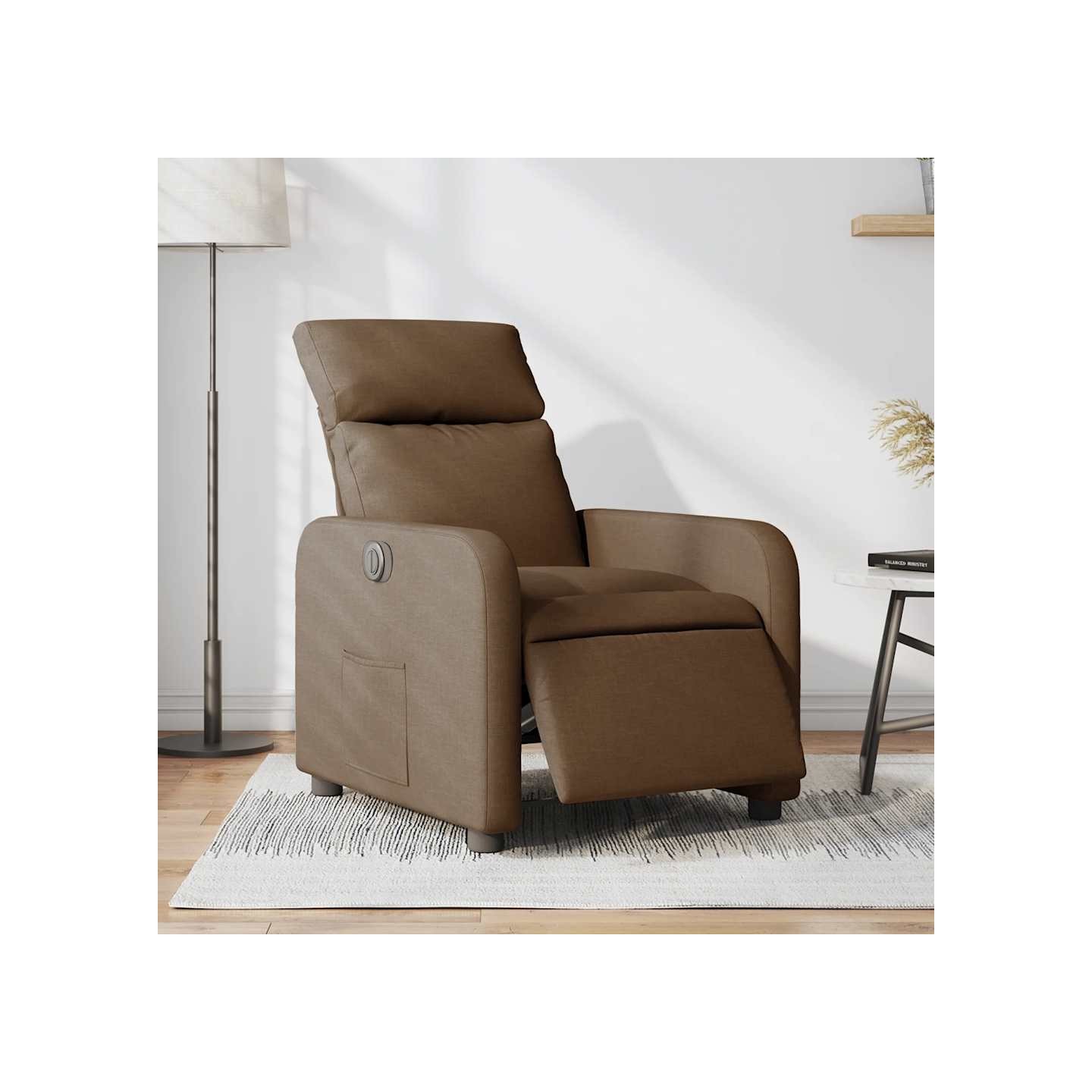 Fauteuil inclinable électrique Marron Tissu