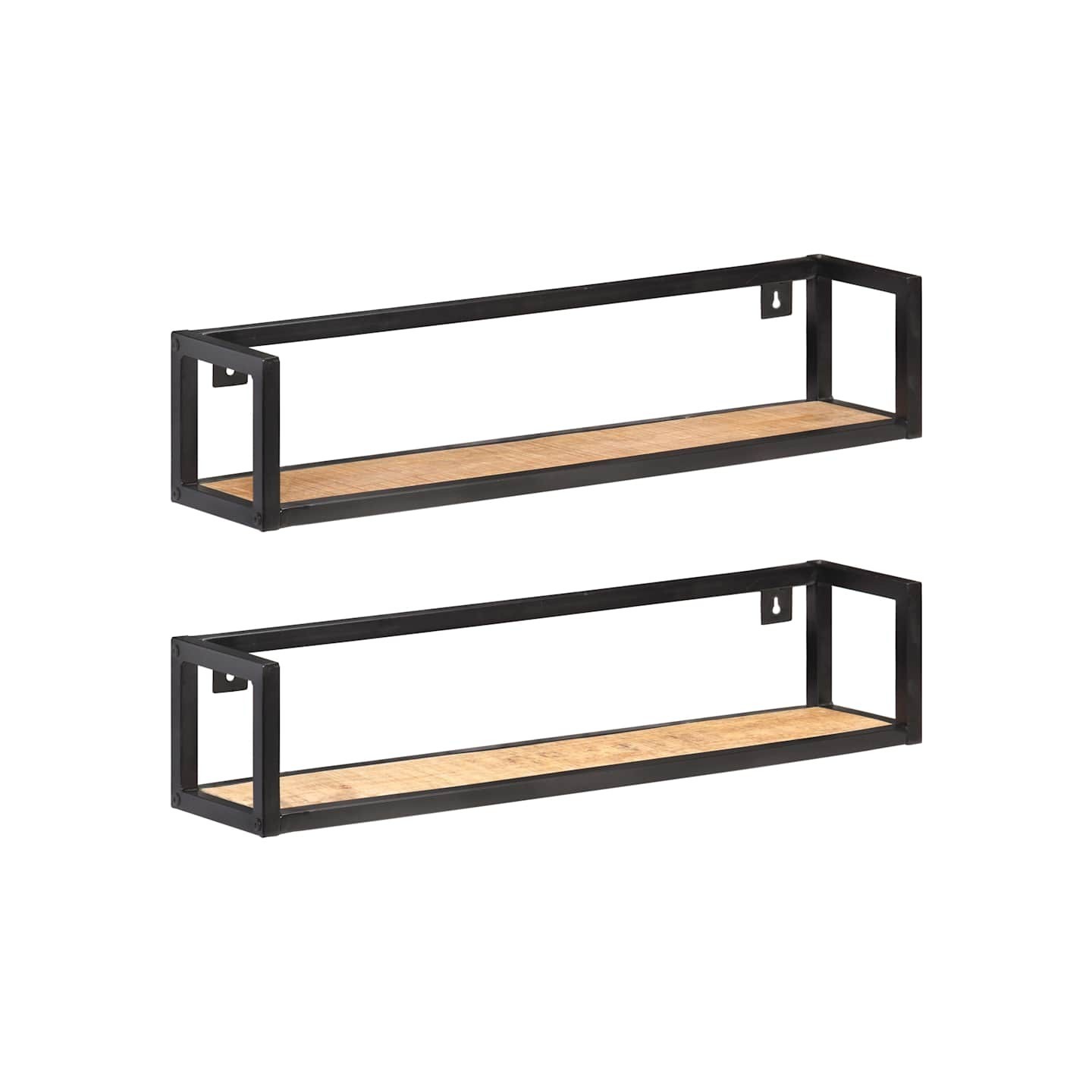 Étagères murales 2 pcs 80 cm Bois de manguier brut