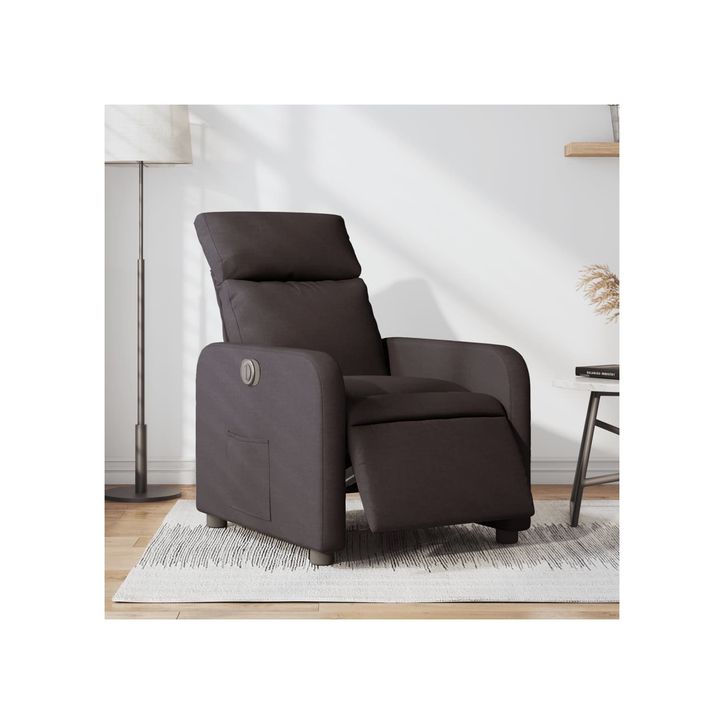Fauteuil inclinable électrique Marron foncé Tissu