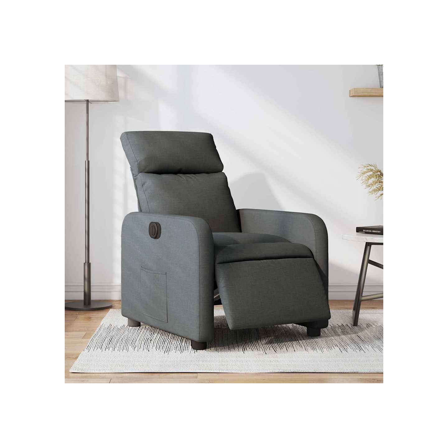 Fauteuil inclinable électrique Gris foncé Tissu