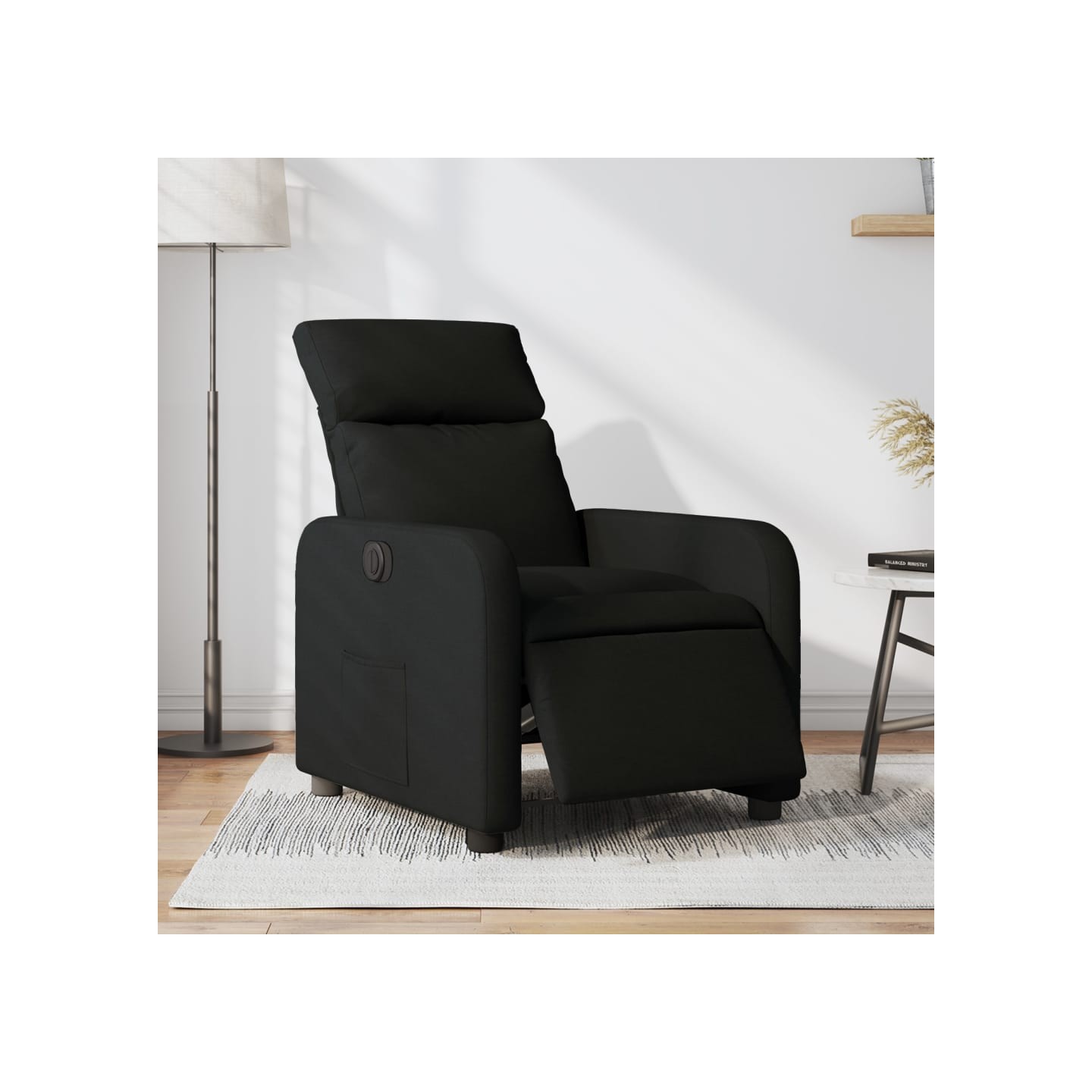 Fauteuil inclinable électrique Noir Tissu