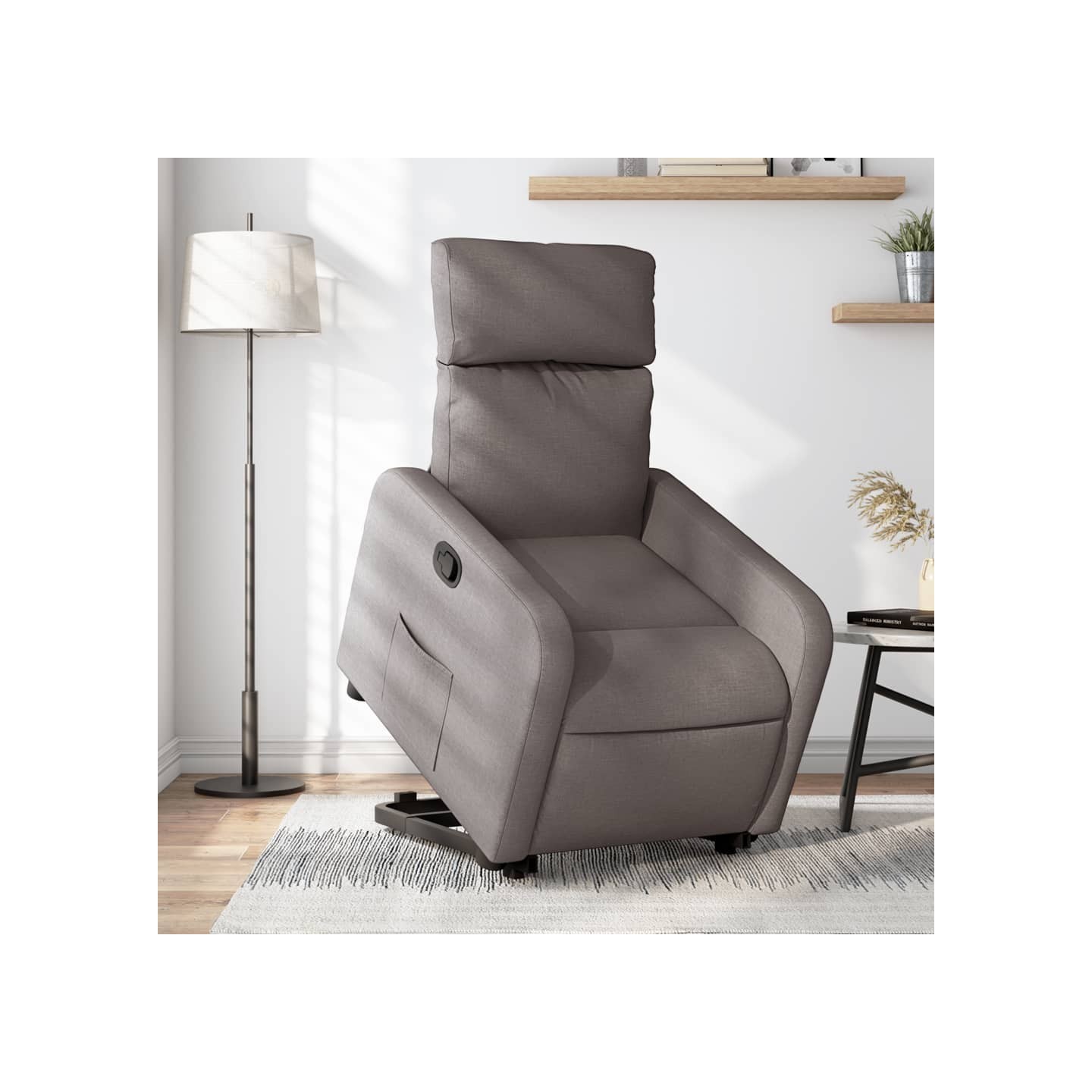 Fauteuil inclinable taupe tissu