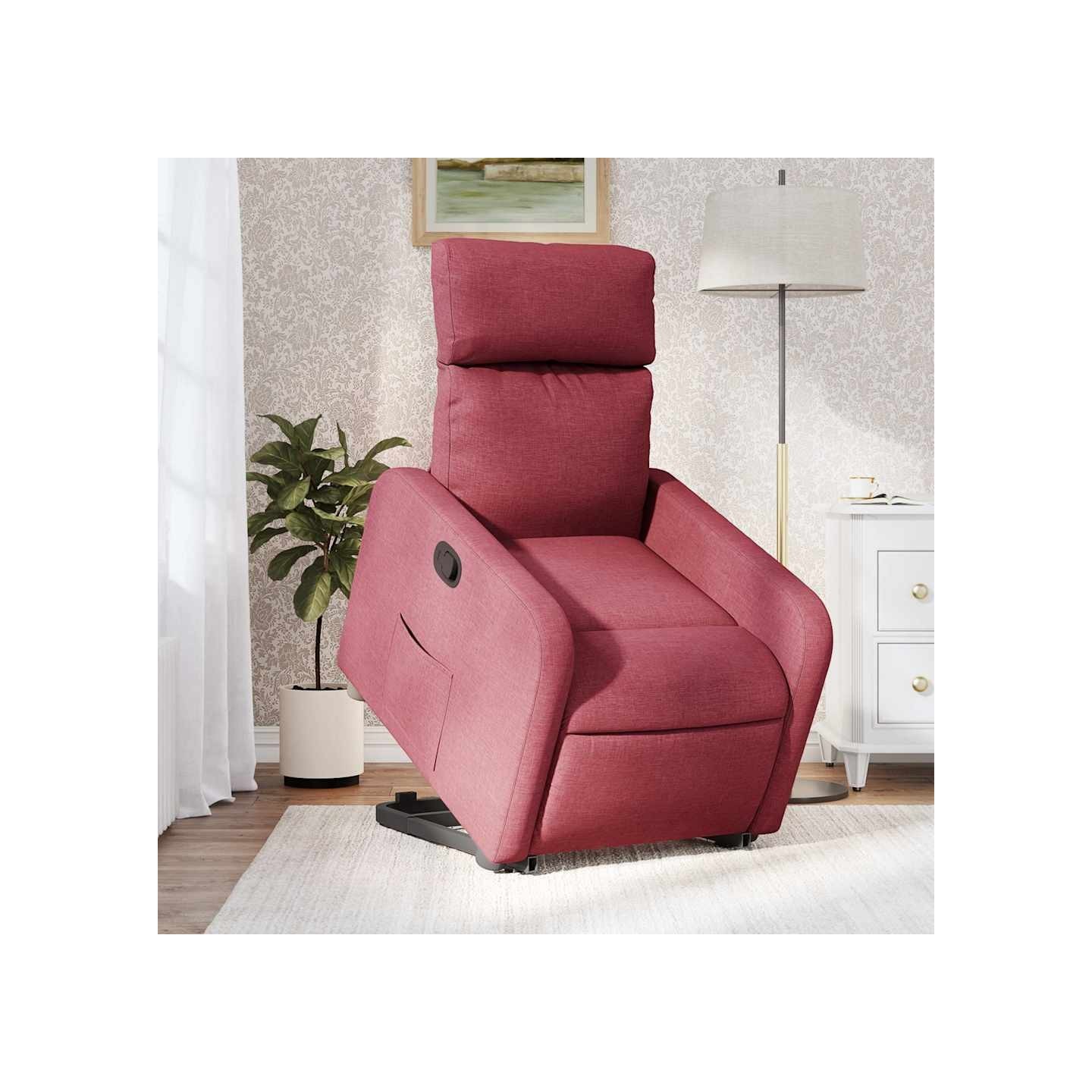 Fauteuil inclinable rouge bordeaux tissu