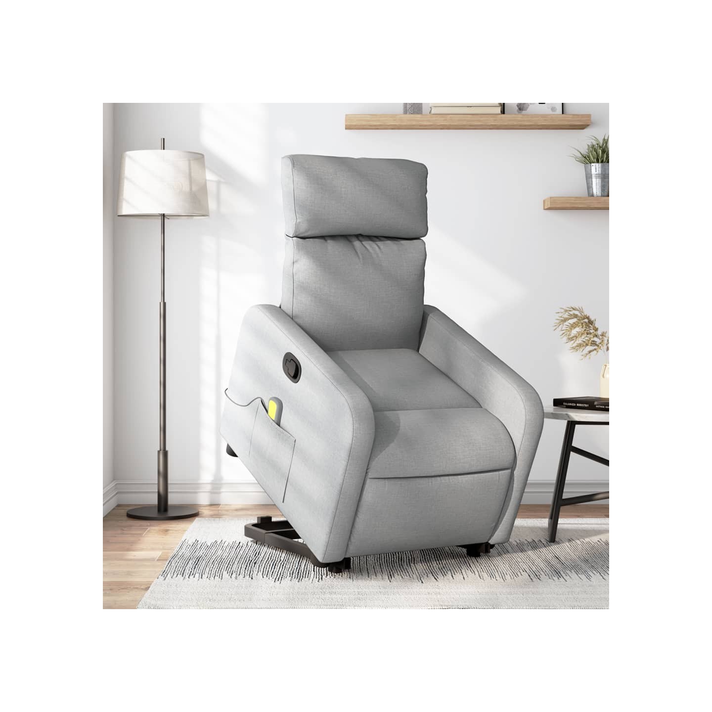 Fauteuil de massage inclinable Gris clair Tissu