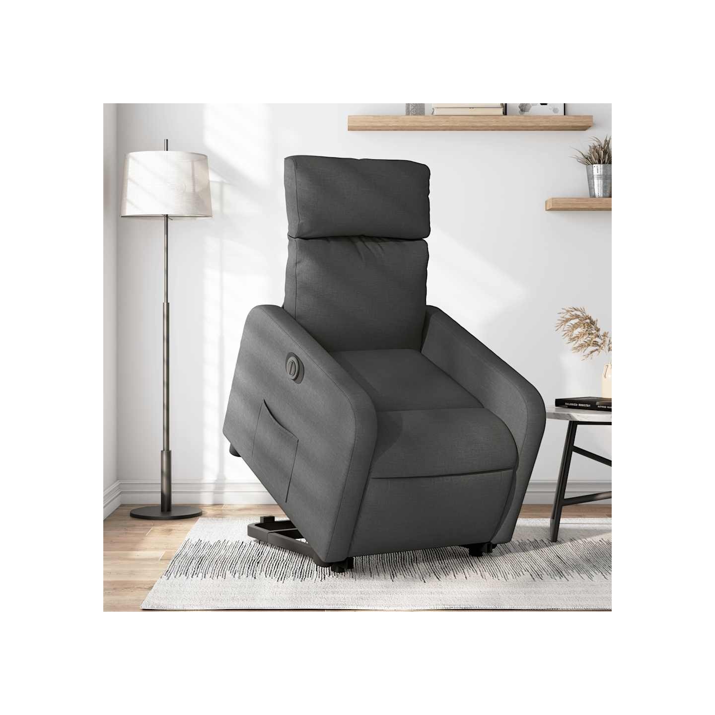 Fauteuil inclinable électrique gris foncé tissu