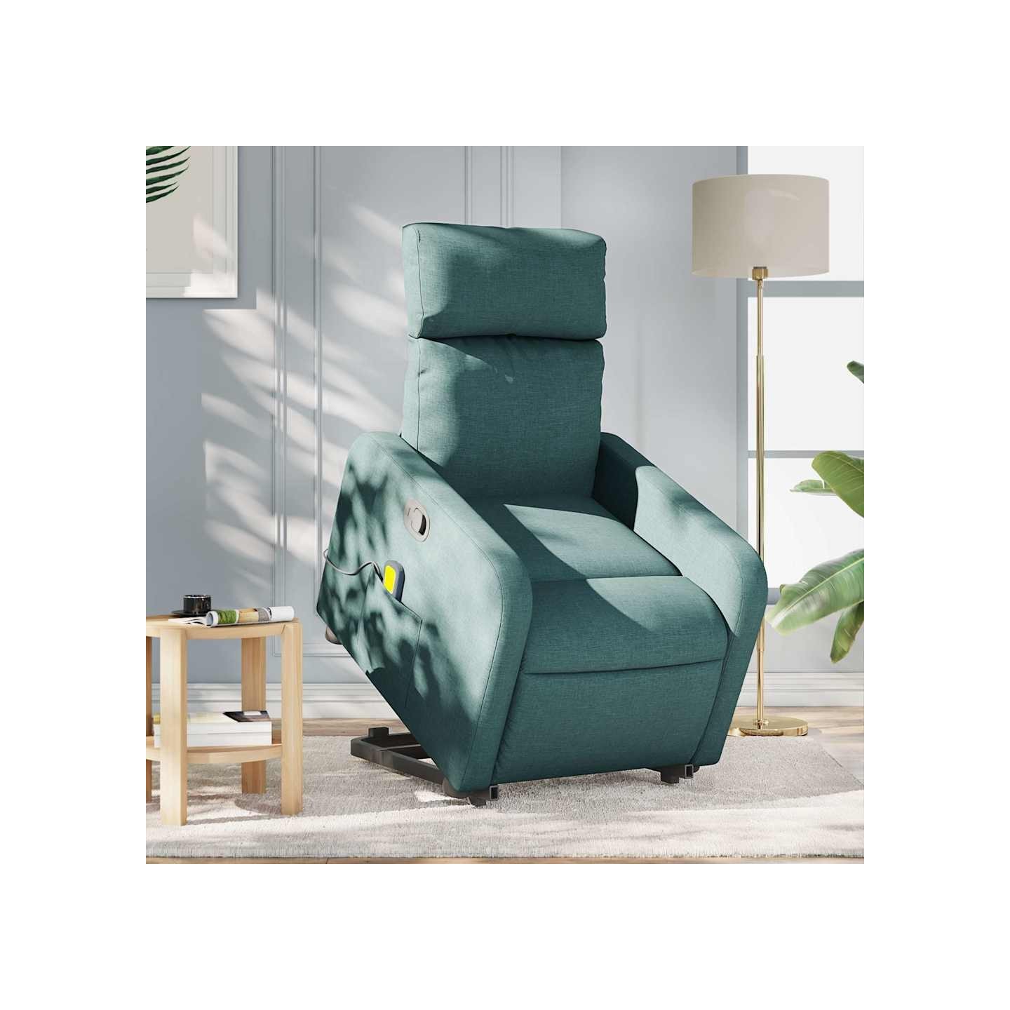 Fauteuil inclinable de massage Vert foncé Tissu