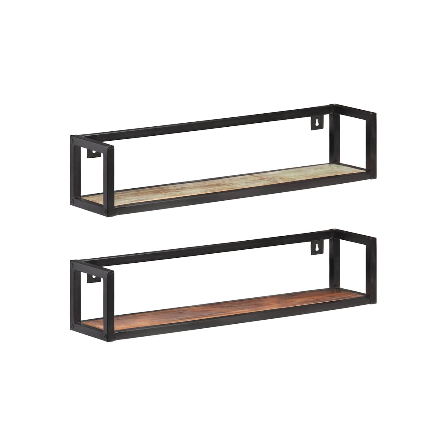 Étagères murales 2 pcs 80 cm Bois de récupération massif