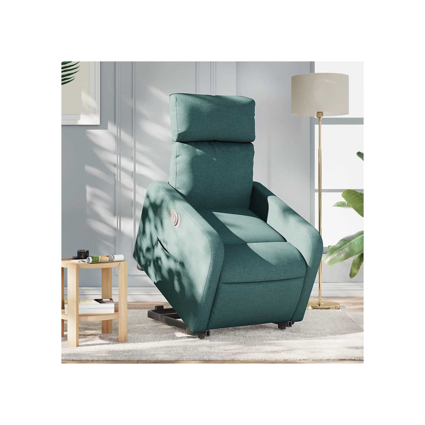 Fauteuil inclinable électrique vert foncé tissu