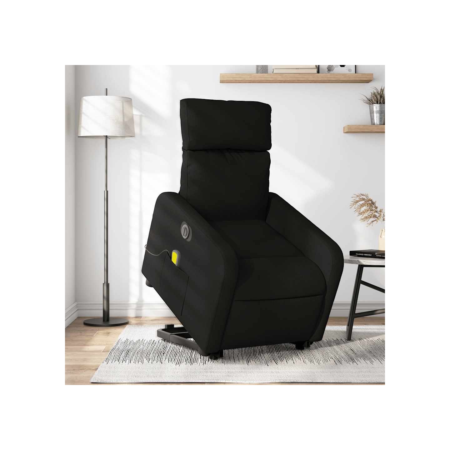 Fauteuil inclinable de massage électrique Noir Tissu
