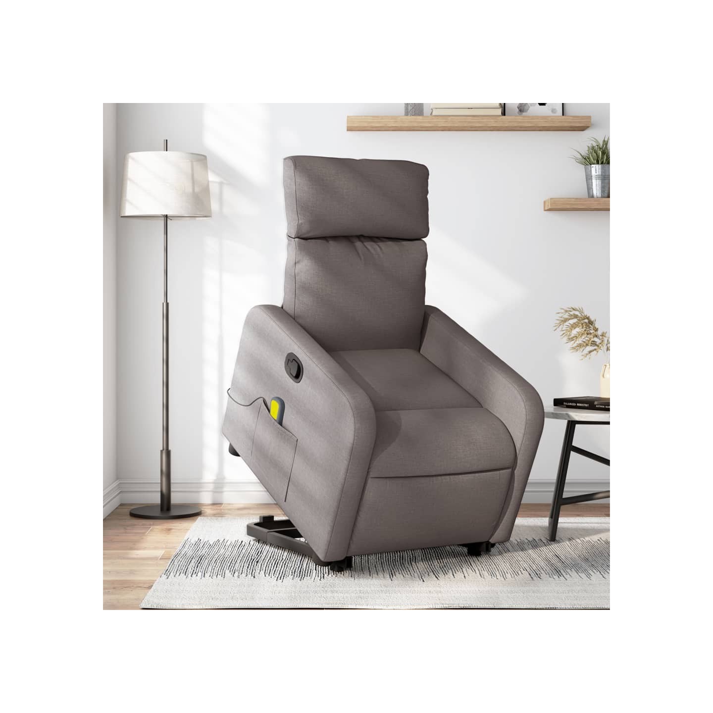 Fauteuil inclinable de massage Taupe Tissu