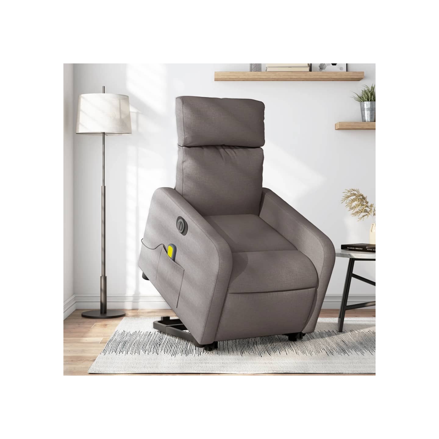 Fauteuil inclinable de massage électrique Taupe Tissu
