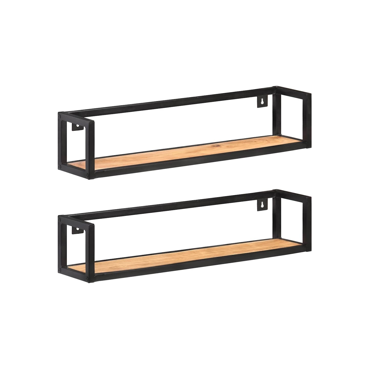 Étagères murales 2 pcs 80 cm Bois d'acacia massif