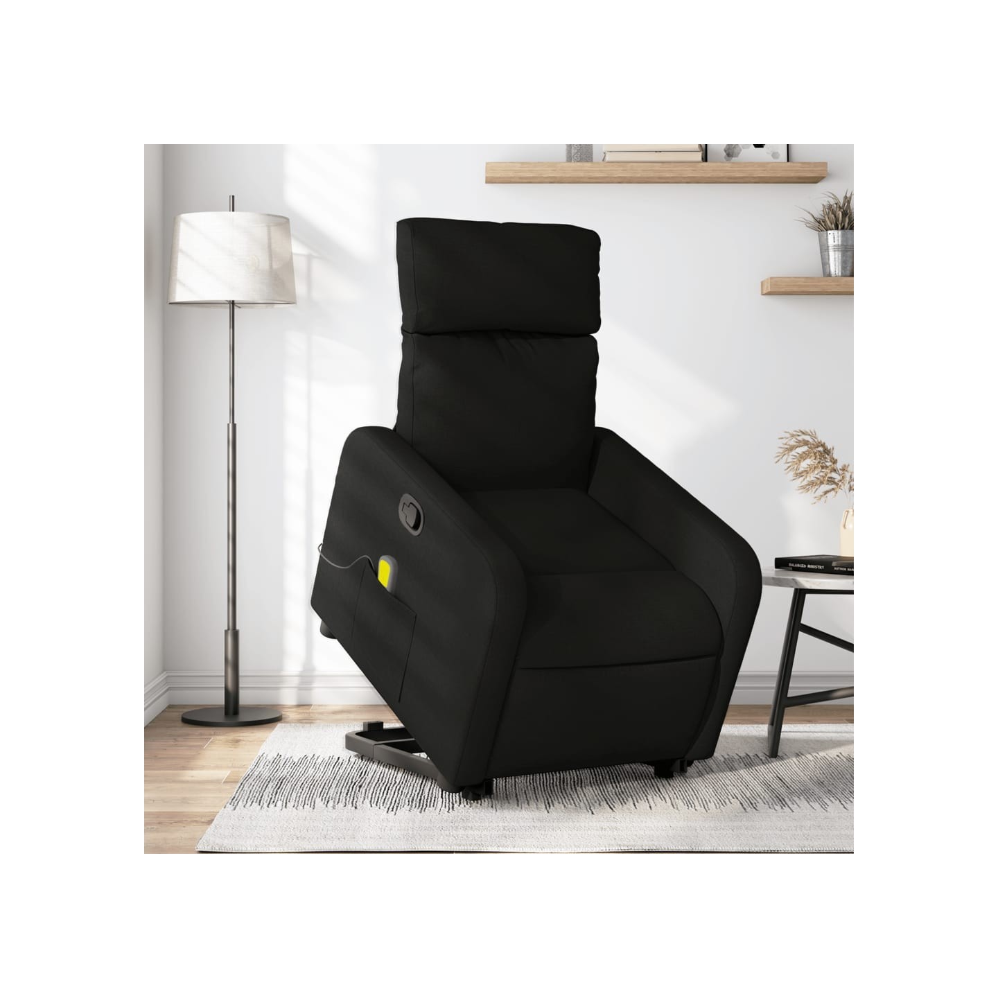 Fauteuil de massage inclinable Noir Tissu