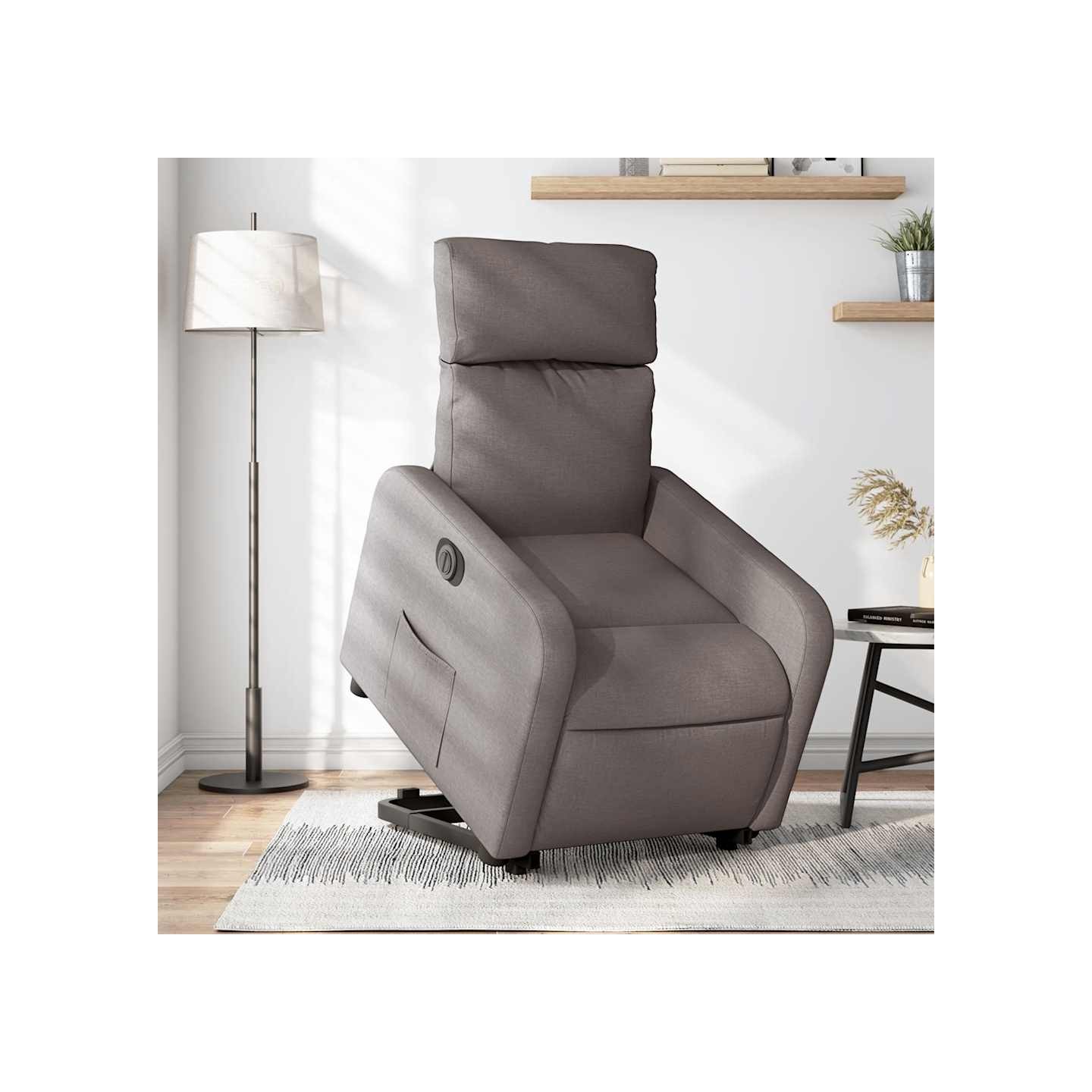 Fauteuil inclinable électrique taupe tissu