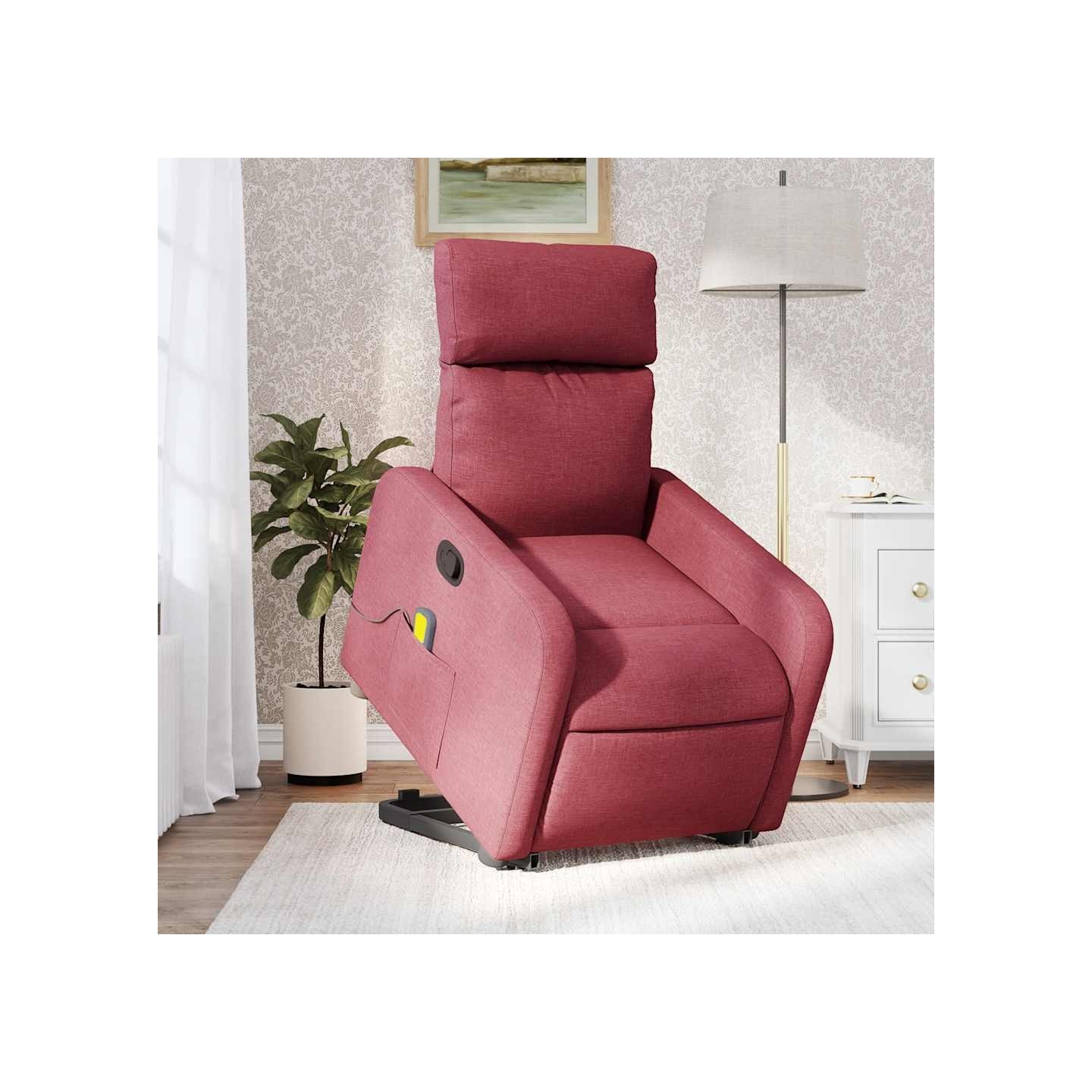Fauteuil inclinable de massage Rouge bordeaux Tissu