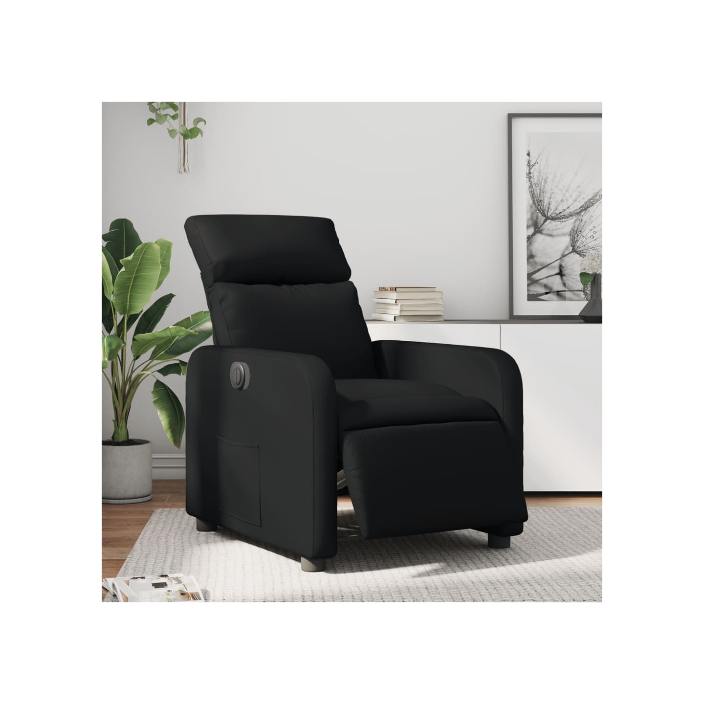 Fauteuil inclinable électrique Noir Similicuir