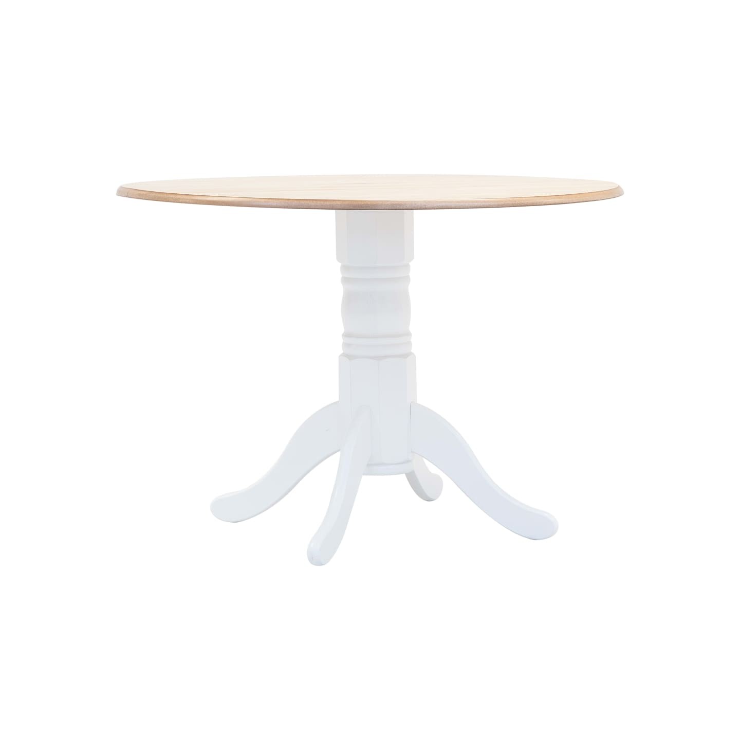 Table à manger Blanc et marron 106 cm Bois d'hévéa massif