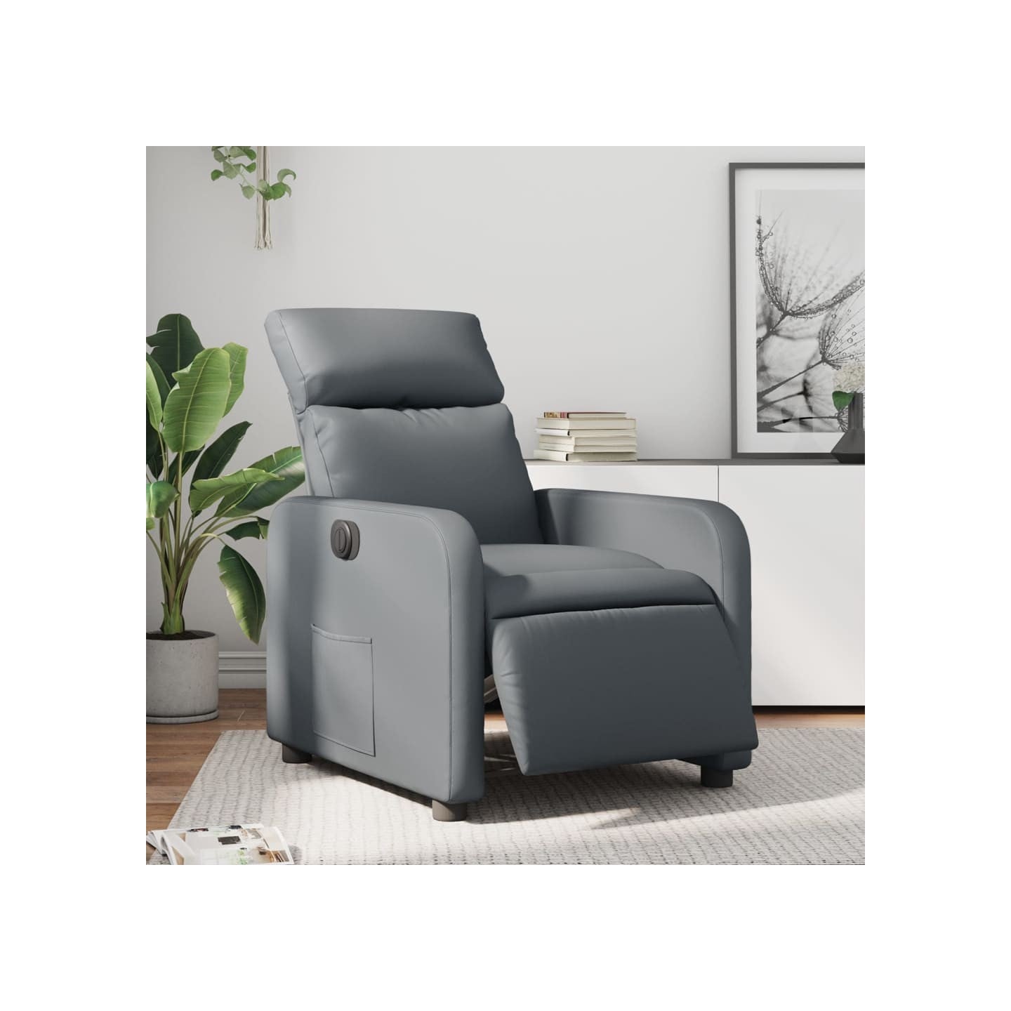 Fauteuil inclinable électrique Gris Similicuir