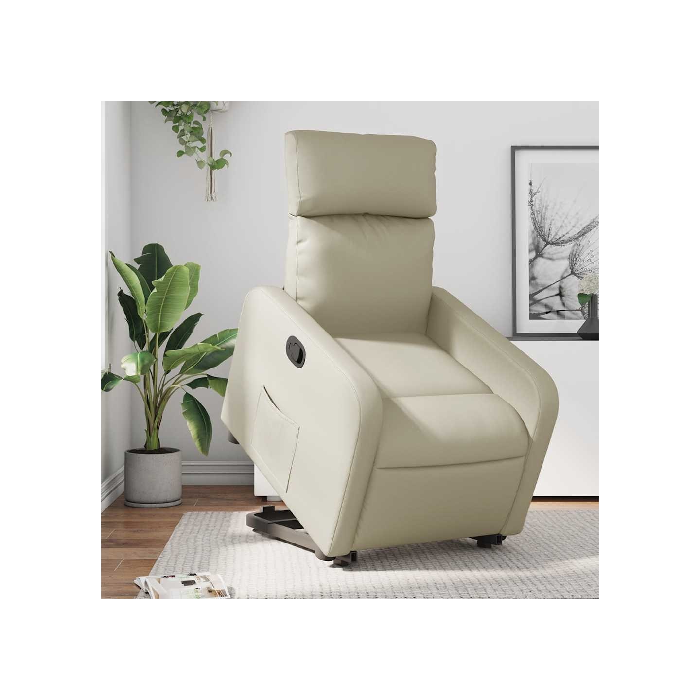 Fauteuil inclinable Crème Similicuir