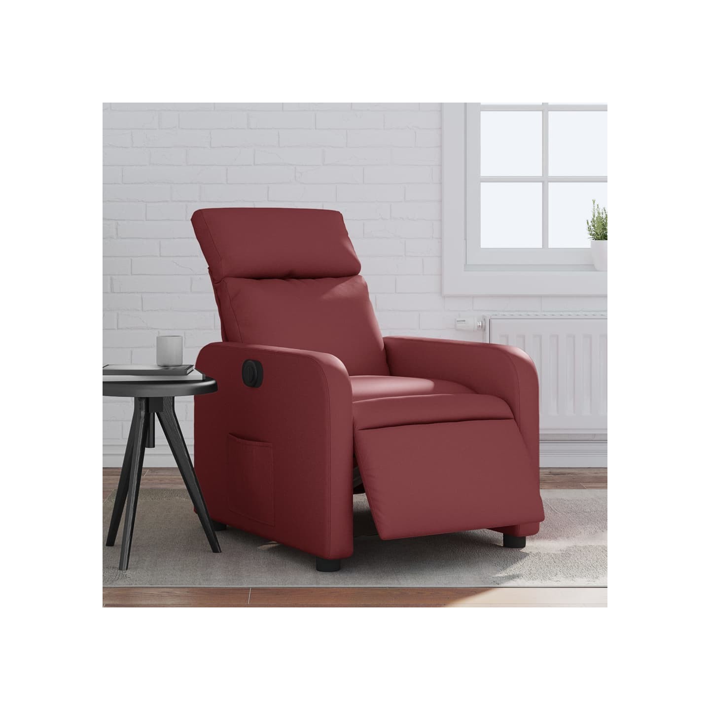Fauteuil inclinable électrique Rouge bordeaux Similicuir