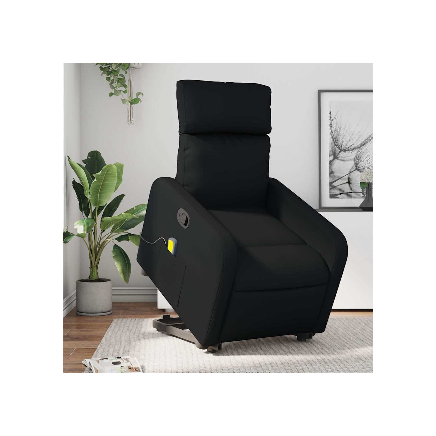 Fauteuil inclinable de massage Noir Similicuir