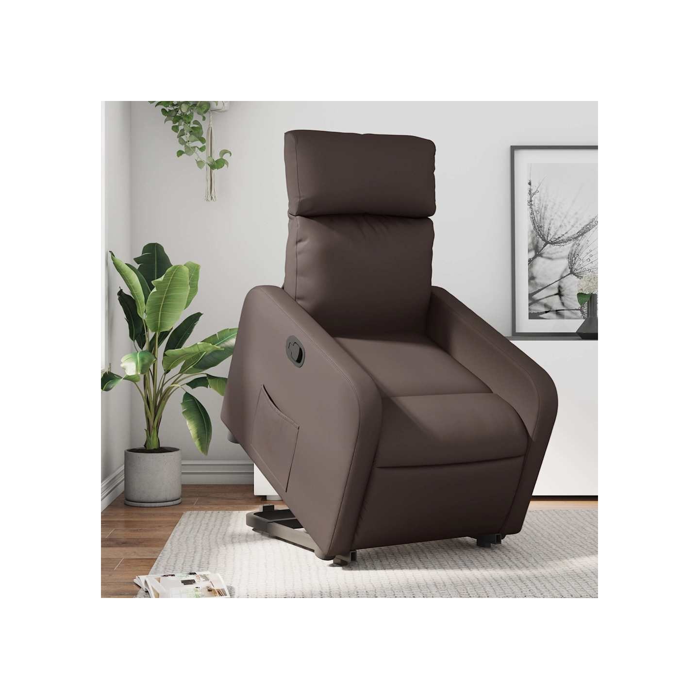 Fauteuil inclinable marron similicuir