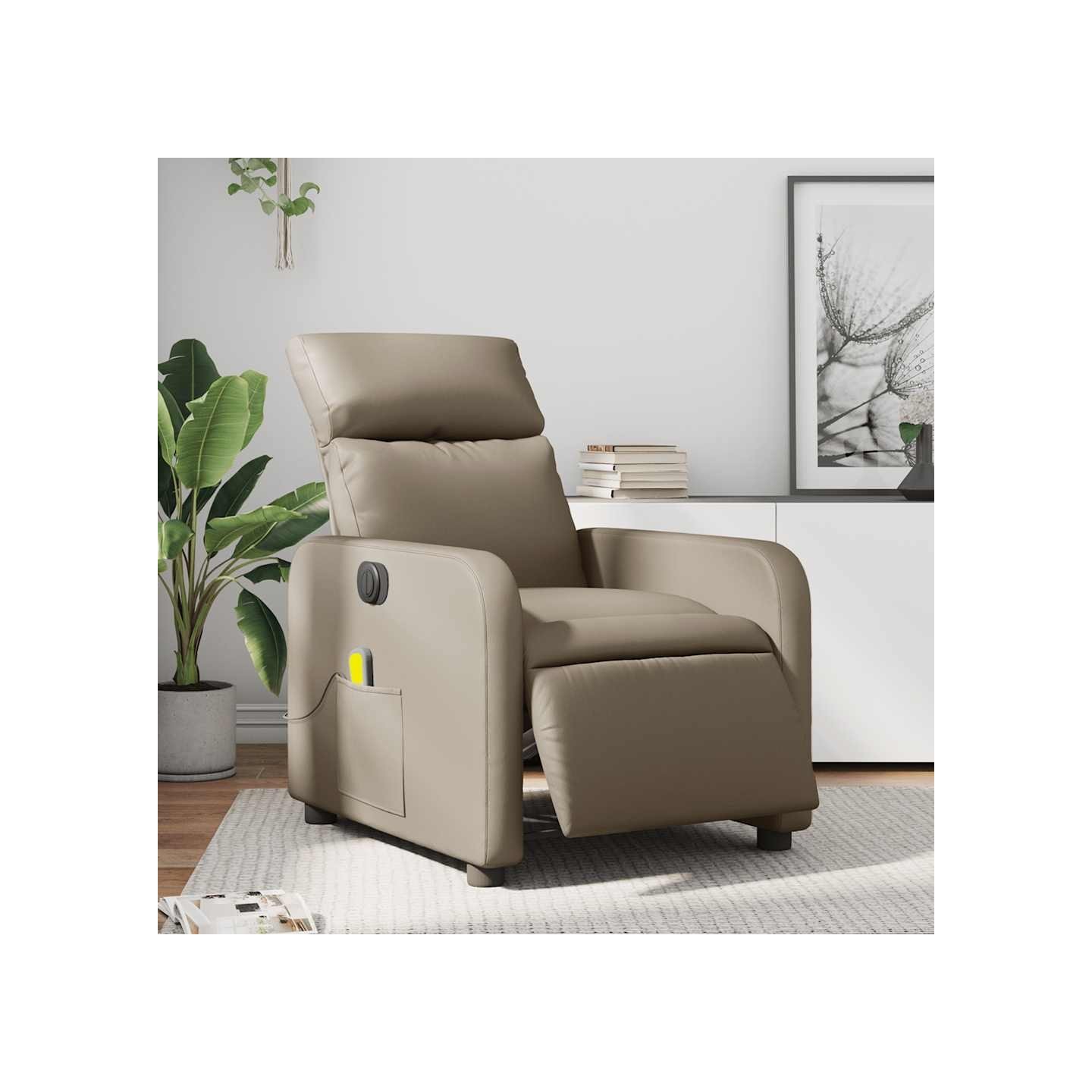 Fauteuil de massage inclinable électrique cappuccino similicuir