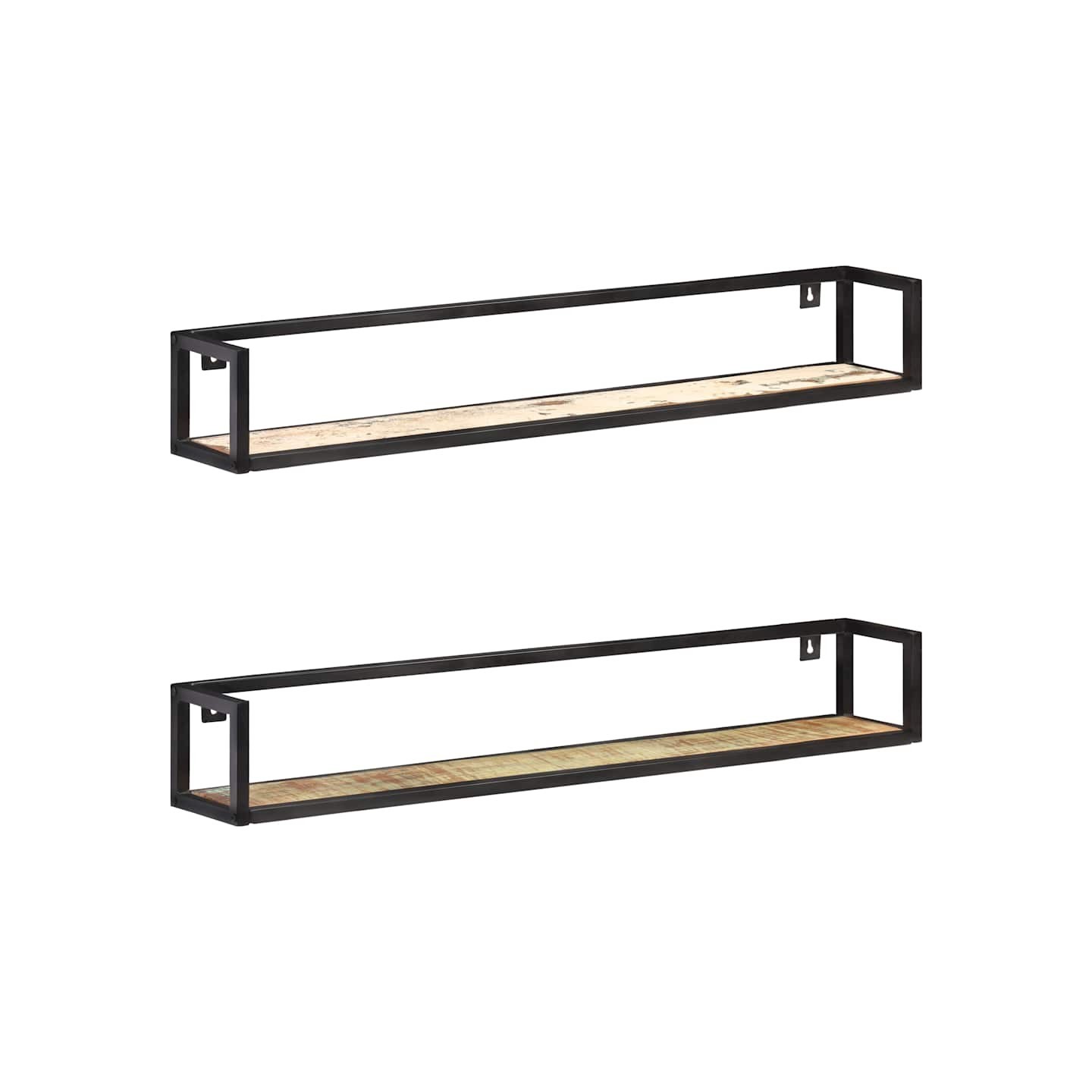 Étagères murales 2 pcs 120 cm Bois de récupération massif