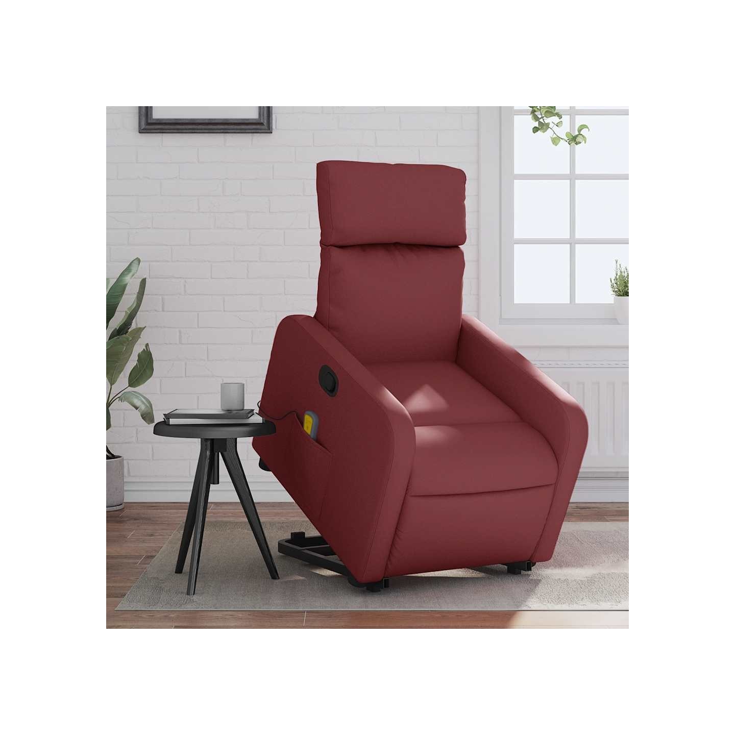 Fauteuil inclinable de massage Rouge bordeaux Similicuir