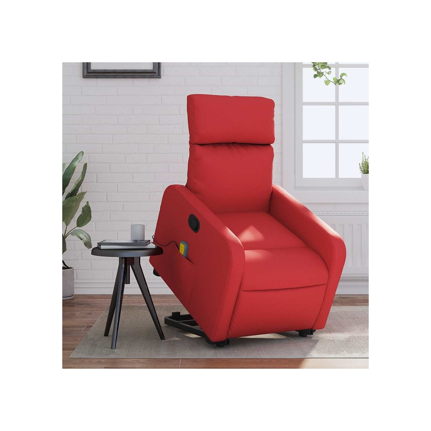 Fauteuil inclinable de massage Rouge Similicuir