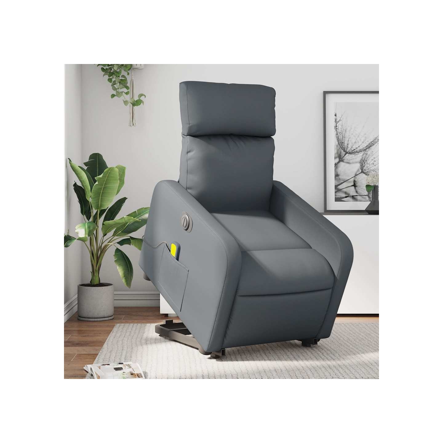 Fauteuil inclinable de massage électrique gris similicuir
