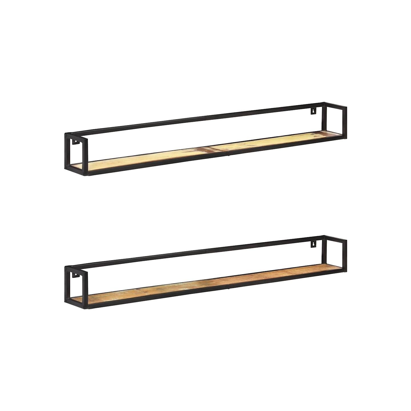 Étagères murales 2 pcs 160 cm Bois de récupération massif