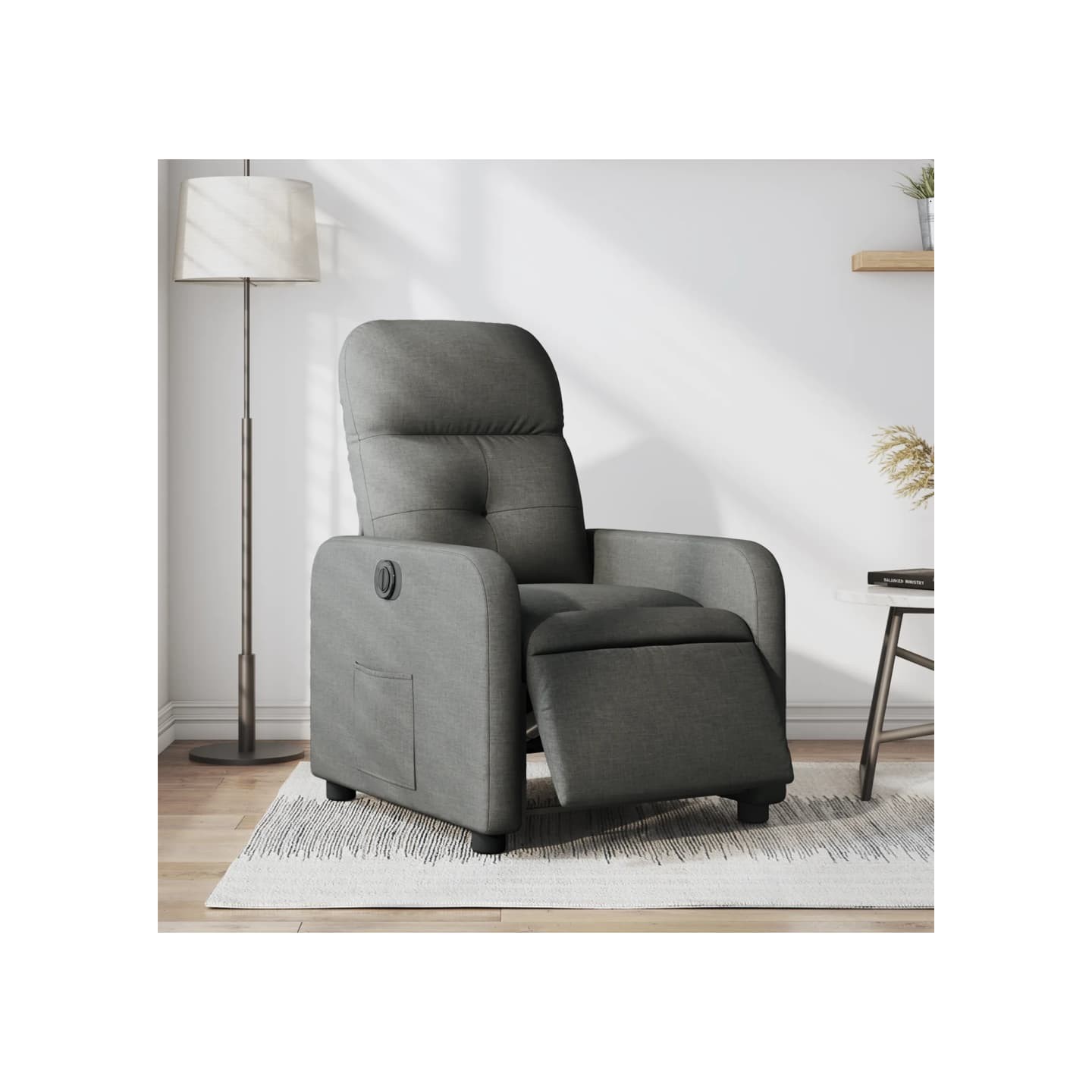 Fauteuil inclinable électrique Gris foncé Tissu