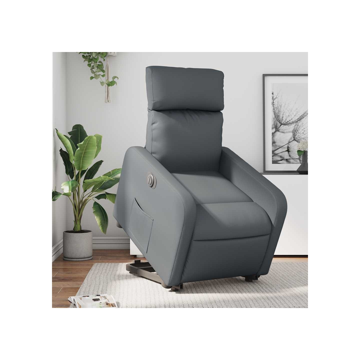 Fauteuil inclinable électrique gris similicuir