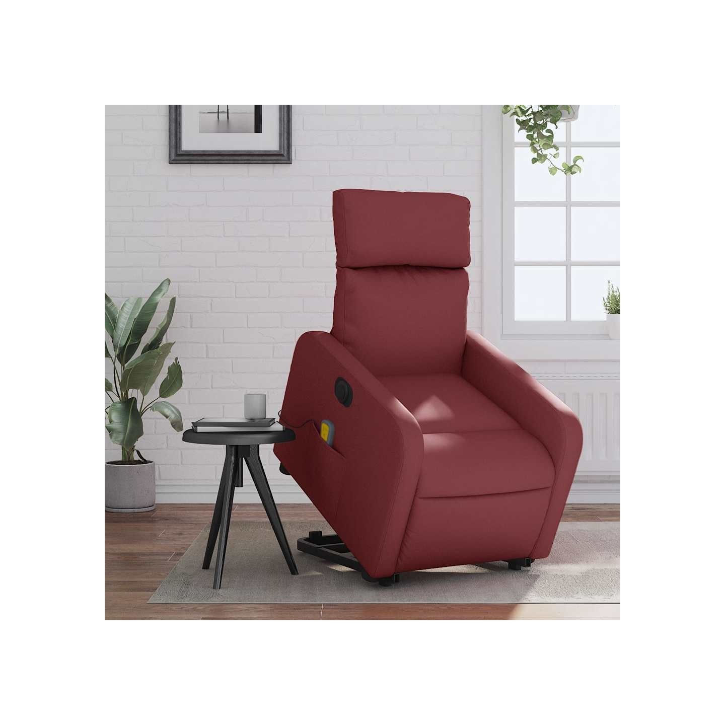 Fauteuil inclinable de massage électrique rouge bordeaux