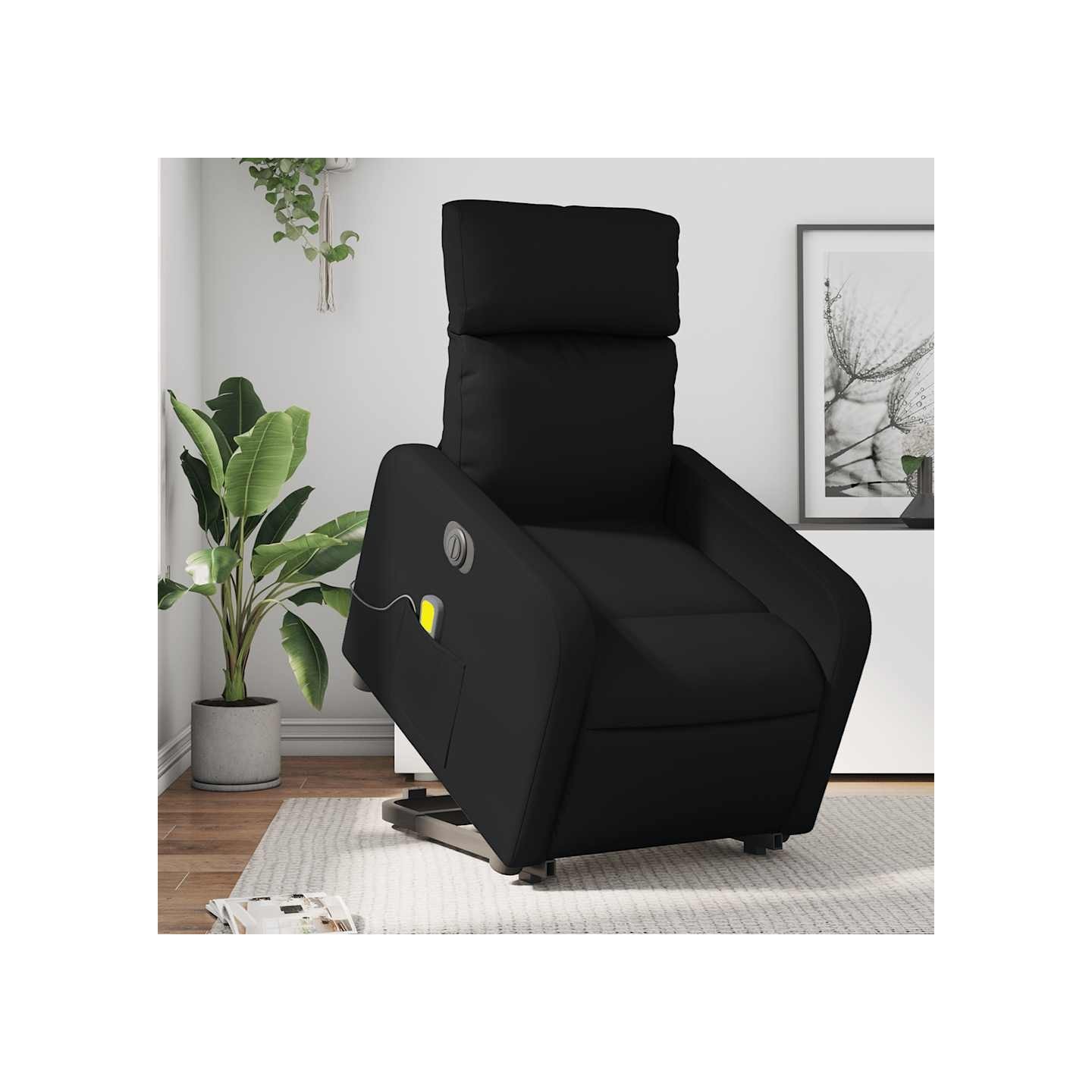 Fauteuil inclinable de massage électrique noir similicuir