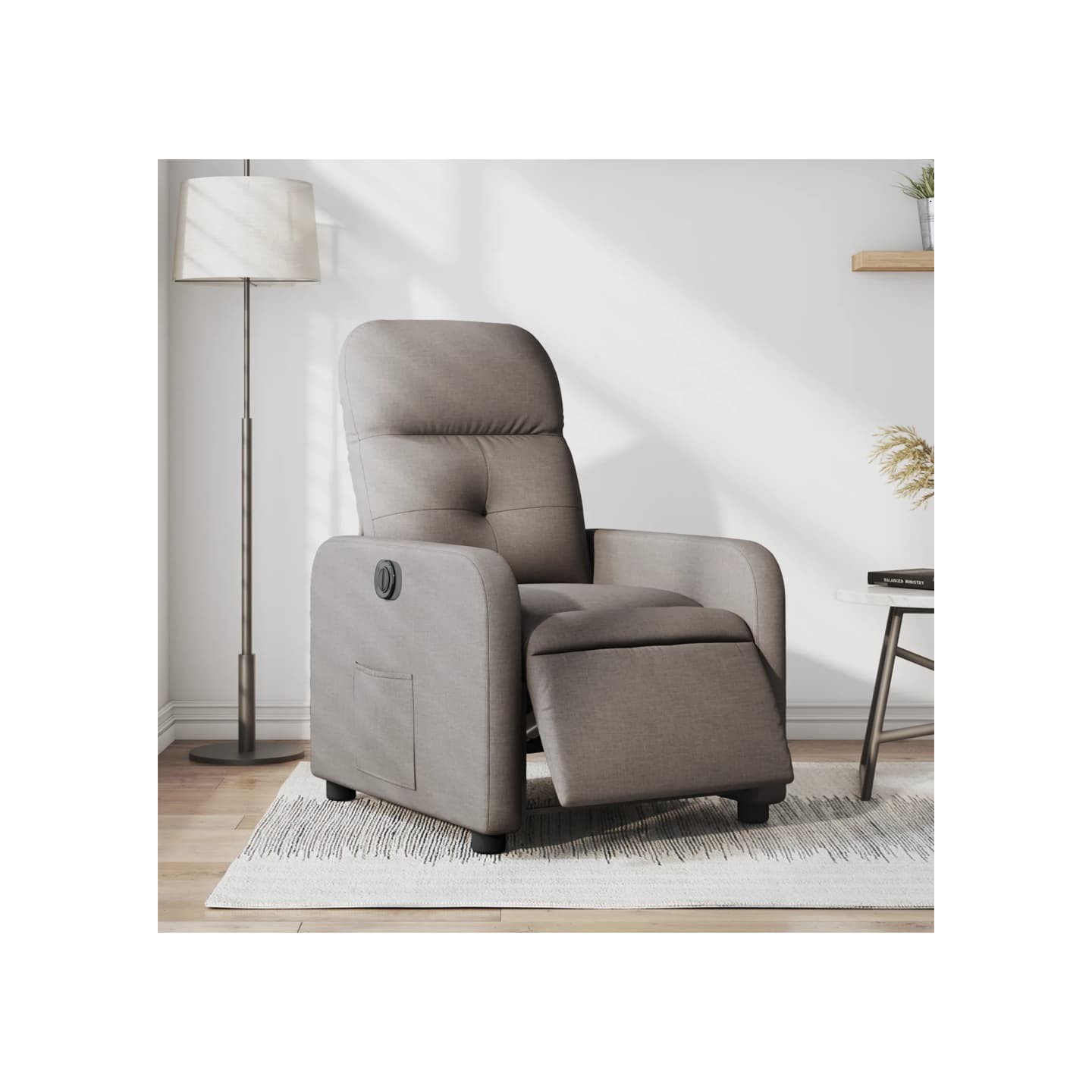 Fauteuil inclinable électrique Taupe Tissu