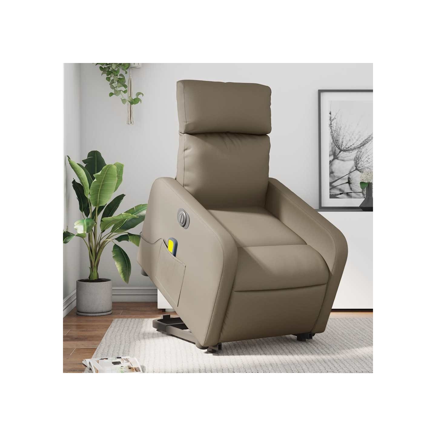 Fauteuil inclinable de massage électrique cappuccino similicuir