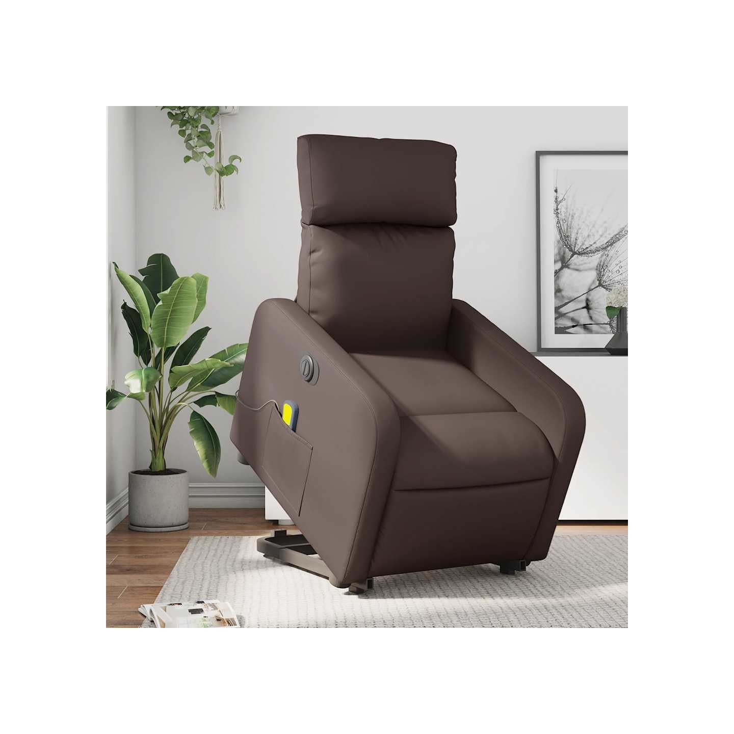 Fauteuil inclinable de massage électrique marron similicuir