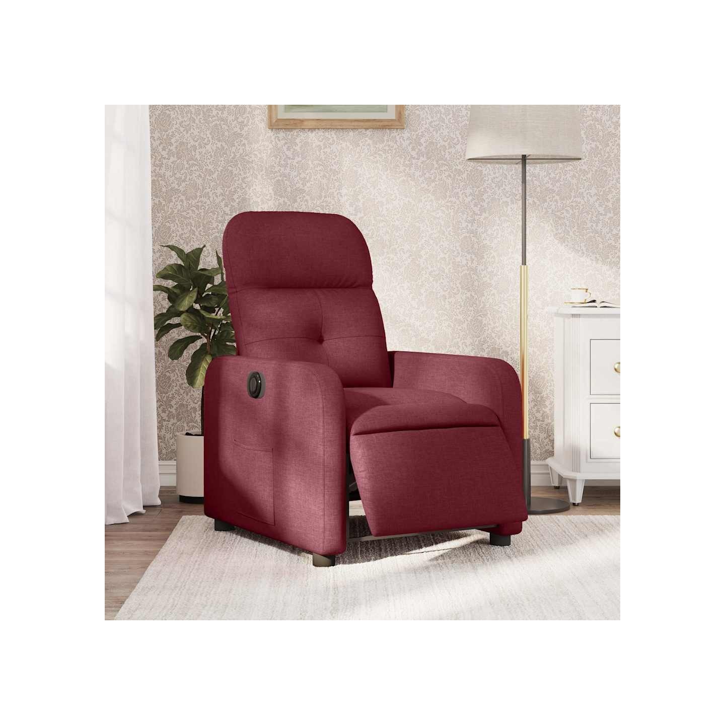 Fauteuil inclinable électrique Rouge bordeaux Tissu