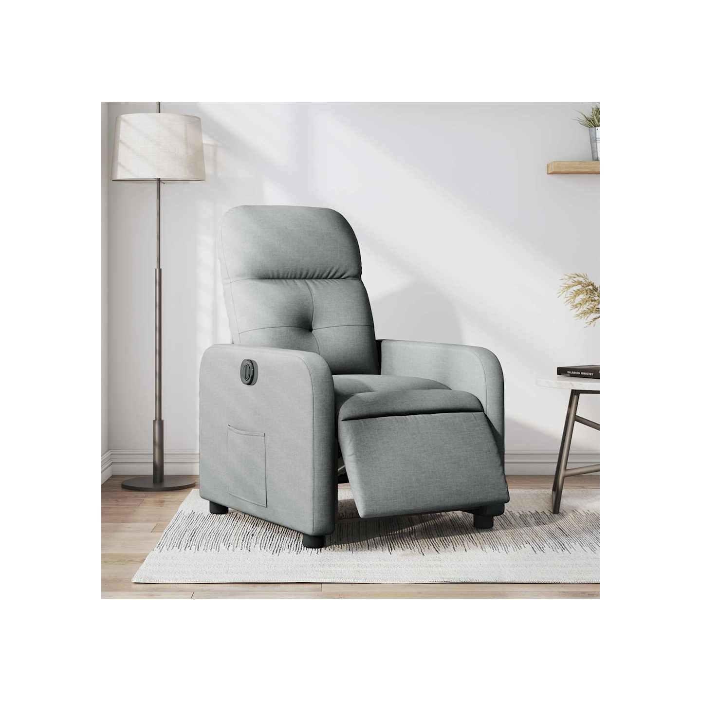 Fauteuil inclinable électrique Gris clair Tissu