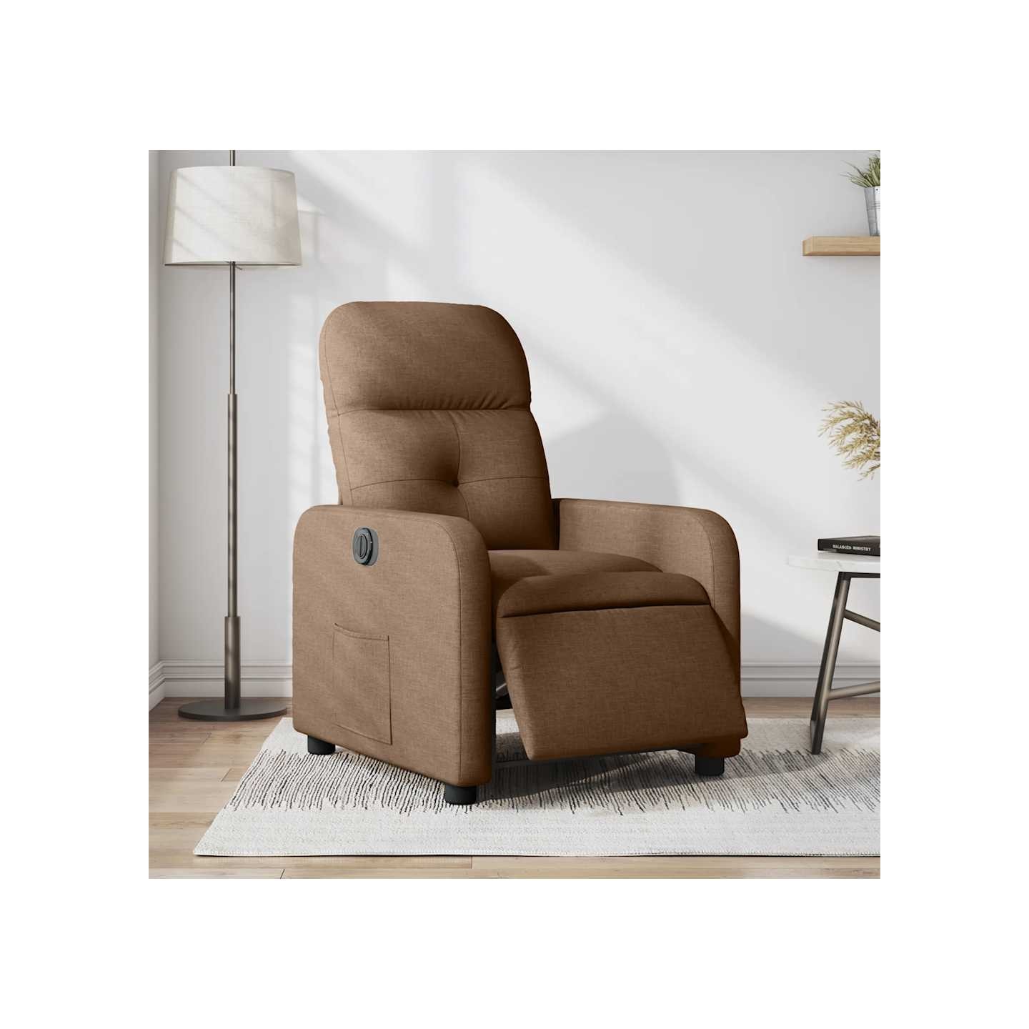 Fauteuil inclinable électrique Marron Tissu
