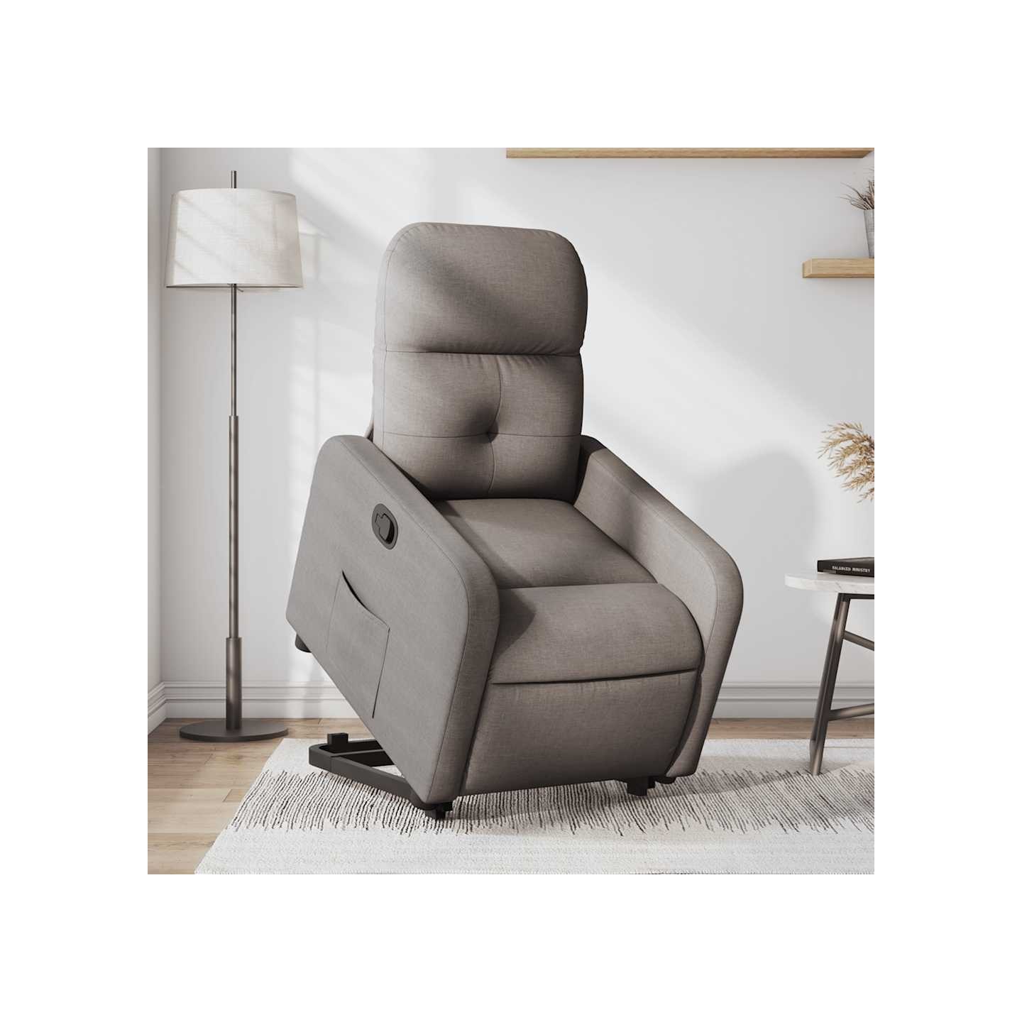 Fauteuil inclinable taupe tissu